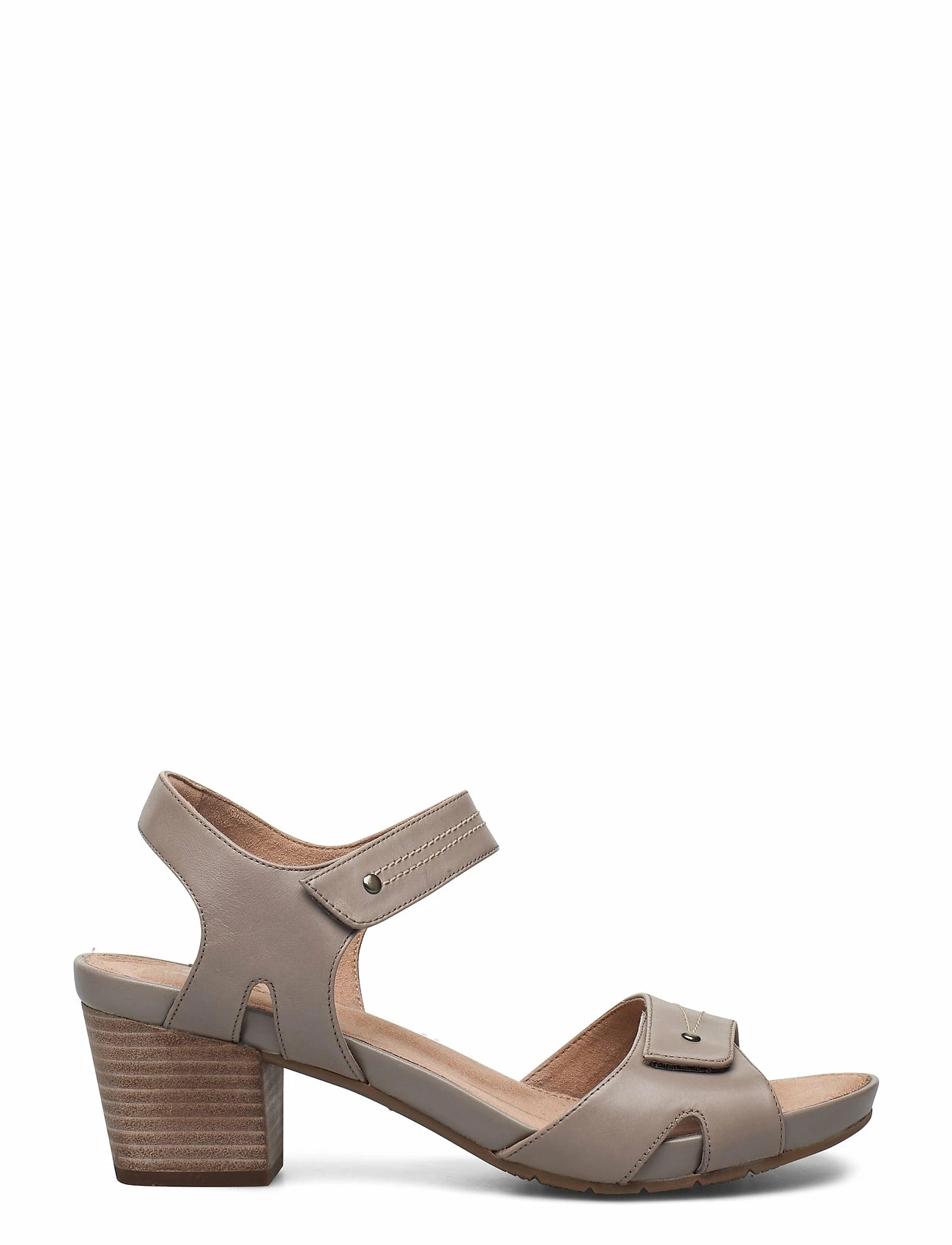 Clarks Un Palma Vibe Heeled Sandals For Women Taupe Leather 2 Clarks Un Palma Vibe Heeled Sandals For Women Taupe Leather - Image 2