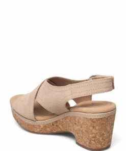 Clarks Giselle Cove Wedge Heels For Women Sand -Heeled shoes Sales Store clr26158200 csand v4d 2