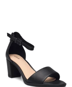 Clarks Kaylin60 2Part Heeled Sandals For Women Black Leather -Heeled shoes Sales Store clr26158453 cblackleather v0d 1