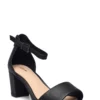 Clarks Kaylin60 2Part Heeled Sandals For Women Black Leather