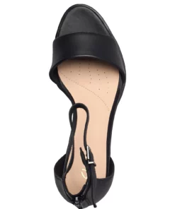 Clarks Kaylin60 2Part Heeled Sandals For Women Black Leather -Heeled shoes Sales Store clr26158453 cblackleather v0d 3