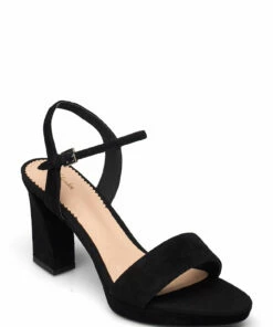 Clarks Vista Strap Heeled Sandals For Women Black Sde