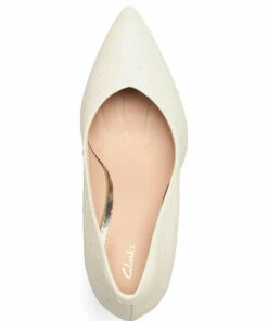 Clarks Genoa85 Court Pumps For Women White Interest 9 Clarks Genoa85 Court Pumps For Women White Interest -Heeled shoes Sales Store clr26160306 cwhiteinterest v1d 3