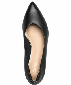 Clarks Violet55 Court Pumps For Women Black Leather -Heeled shoes Sales Store clr26161533 cblackleather v0d 3