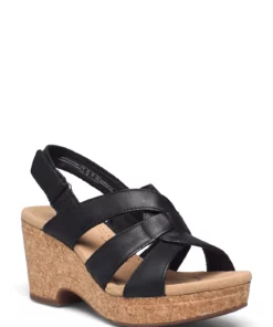 Clarks Giselle Beach Heeled Sandals For Women Black Leather -Heeled shoes Sales Store clr26164788 cblackleather v0d 1