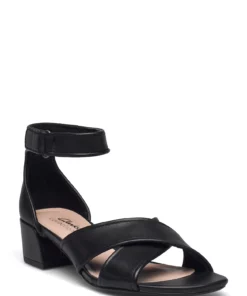 Clarks Caroleigh Rise Heeled Sandals For Women Black Leather 11 Clarks Caroleigh Rise Heeled Sandals For Women Black Leather -Heeled shoes Sales Store clr26164861 cblackleather v0d 1