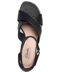 Clarks Caroleigh Rise Heeled Sandals For Women Black Leather 9 Clarks Caroleigh Rise Heeled Sandals For Women Black Leather -Heeled shoes Sales Store clr26164861 cblackleather v0d 3