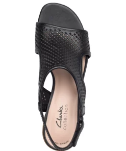 Clarks Caroleigh Star Heeled Sandals For Women Black Leather 9 Clarks Caroleigh Star Heeled Sandals For Women Black Leather -Heeled shoes Sales Store clr26165096 cblackleather v0d 3