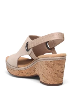 Clarks Giselle Sea Heeled Sandals For Women Sand Suede -Heeled shoes Sales Store clr26165149 csandsuede v4d 2