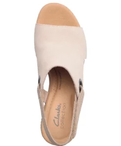 Clarks Giselle Sea Heeled Sandals For Women Sand Suede -Heeled shoes Sales Store clr26165149 csandsuede v4d 3