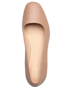 Clarks Sheer55 Court Pumps For Women Praline Leather -Heeled shoes Sales Store clr26165949 cpralineleather v4d 3