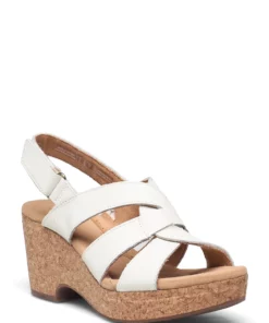 Clarks Giselle Beach Heeled Sandals For Women White Leather -Heeled shoes Sales Store clr26166232 cwhiteleather v1d 1