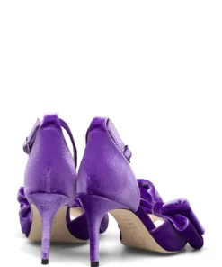 Custommade Marita Velvet Heeled Sandals For Women 268 Deep Lavender -Heeled shoes Sales Store cmm999620031 c268deeplavender 4