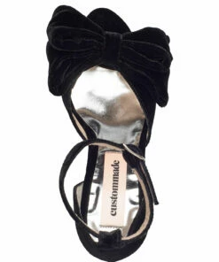 Custommade Marita Velvet Heeled Sandals For Women 268 Deep Lavender -Heeled shoes Sales Store cmm999620031 canthraciteblack v999 3