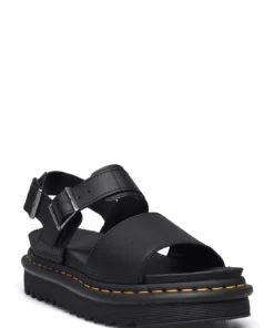 Dr. Martens Voss Black Hydro Leather Wedge Heels For Women -Heeled shoes Sales Store dms24233 cblack 1