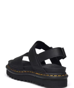 Dr. Martens Voss Black Hydro Leather Wedge Heels For Women -Heeled shoes Sales Store dms24233 cblack 2