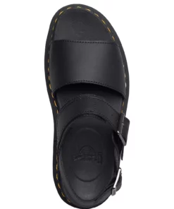 Dr. Martens Voss Black Hydro Leather Wedge Heels For Women -Heeled shoes Sales Store dms24233 cblack 3