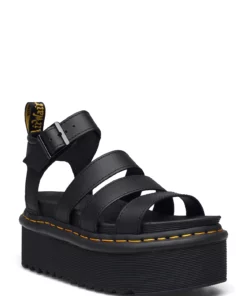 Dr. Martens Blaire Quad Black Hydro Leather Wedge Heels For Women -Heeled shoes Sales Store dms27296 cblack 1