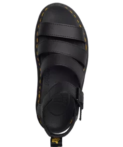 Dr. Martens Blaire Quad Black Hydro Leather Wedge Heels For Women -Heeled shoes Sales Store dms27296 cblack 3