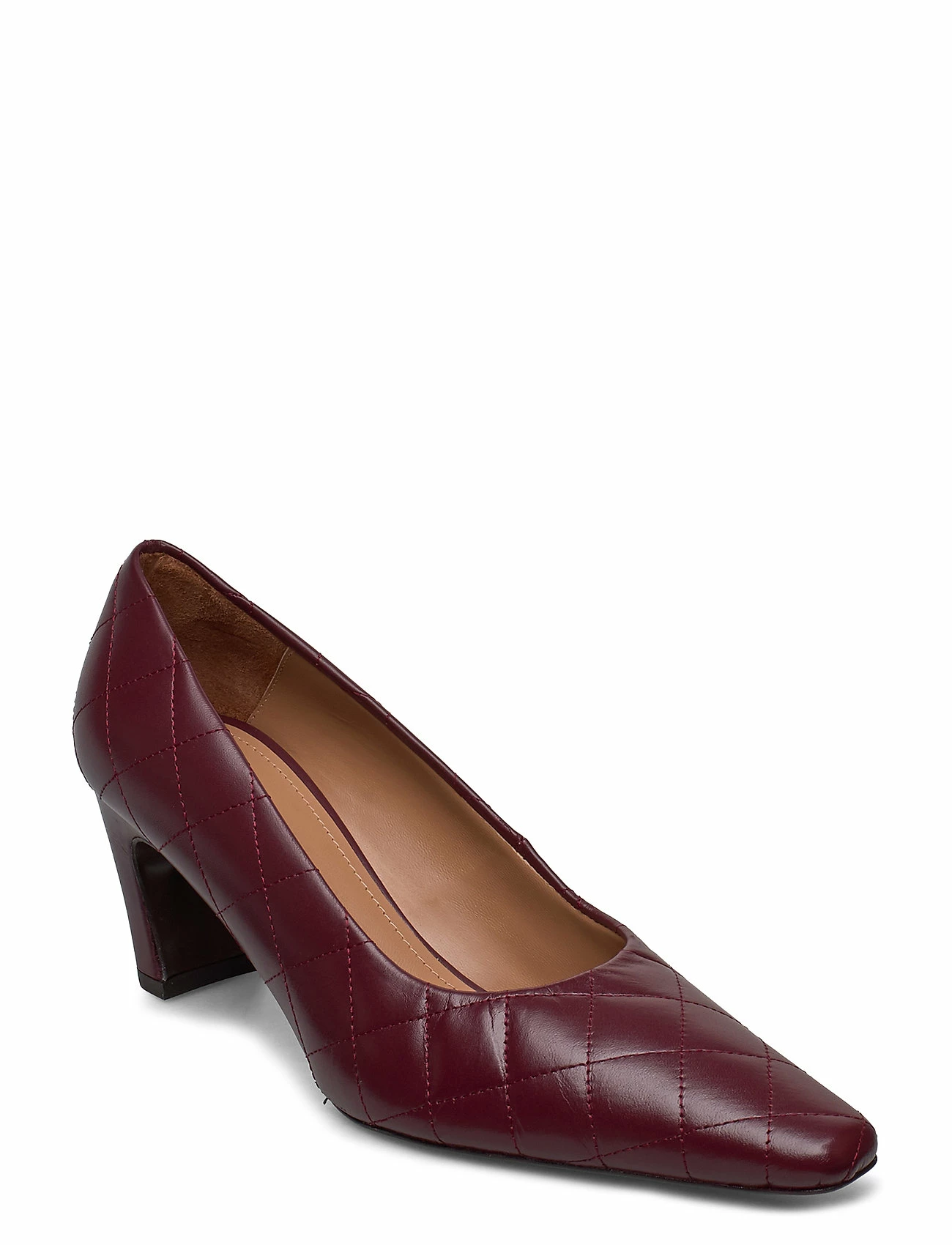 Flattered Iggy Black Leather Quilted Pumps For Women Burgundy 6 Flattered Iggy Black Leather Quilted Pumps For Women Burgundy - Image 6