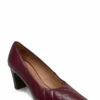Flattered Iggy Black Leather Quilted Pumps For Women Burgundy