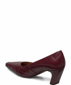 Flattered Iggy Black Leather Quilted Pumps For Women Burgundy 8 Flattered Iggy Black Leather Quilted Pumps For Women Burgundy -Heeled shoes Sales Store fla0411221 cburgundy 2