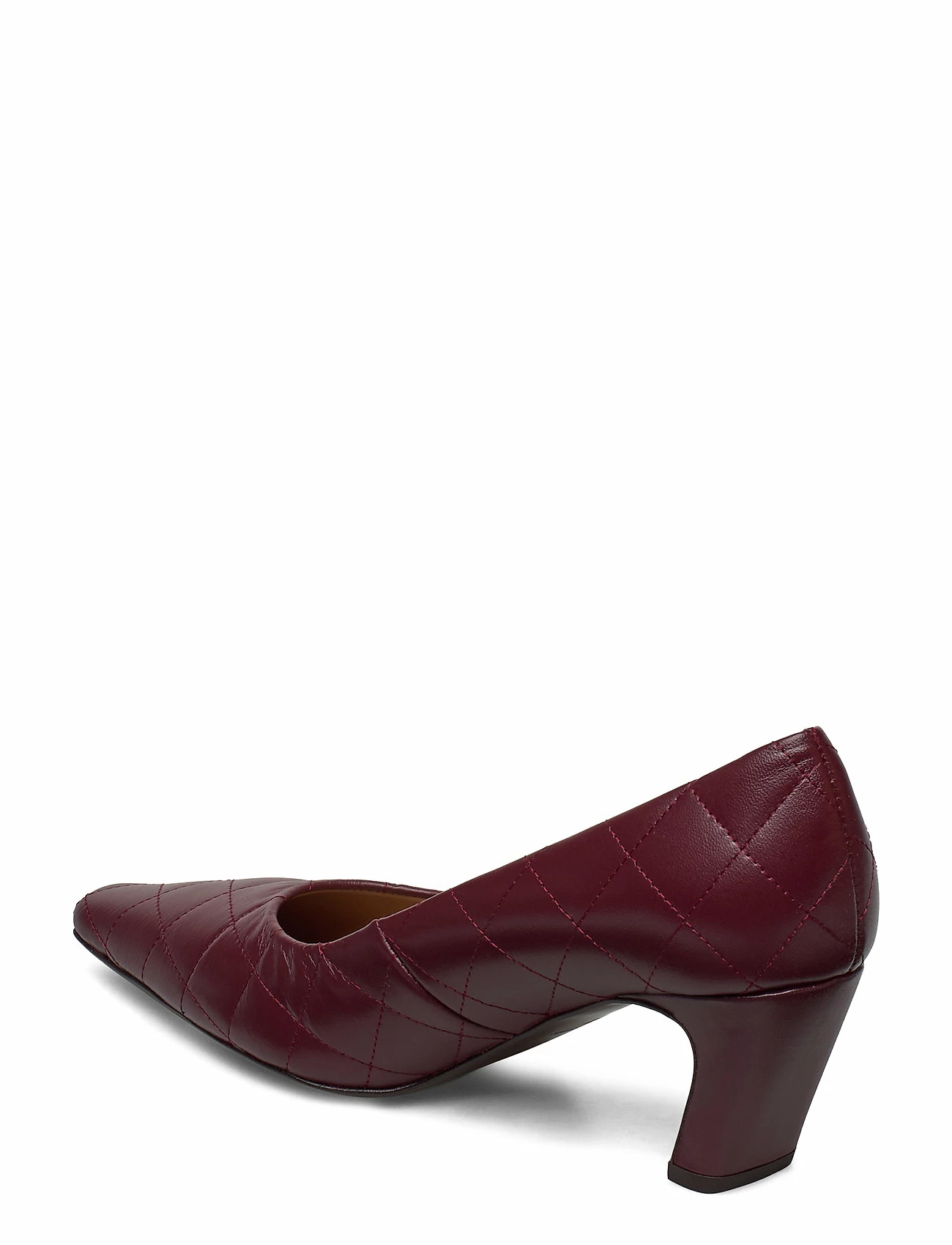 Flattered Iggy Black Leather Quilted Pumps For Women Burgundy 3 Flattered Iggy Black Leather Quilted Pumps For Women Burgundy - Image 3