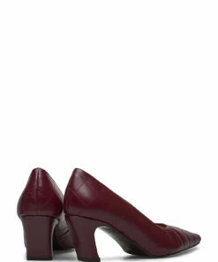 Flattered Iggy Black Leather Quilted Pumps For Women Burgundy 10 Flattered Iggy Black Leather Quilted Pumps For Women Burgundy -Heeled shoes Sales Store fla0411221 cburgundy 4