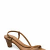 Flattered Emma Black Nappa Heeled Sandals For Women Cognac