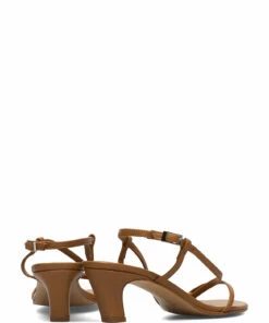 Flattered Emma Black Nappa Heeled Sandals For Women Cognac -Heeled shoes Sales Store fla0411501 ccognac 4