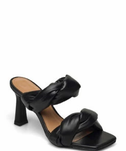 Flattered River Leather Heeled Sandals For Women Black 53 Flattered River Leather Heeled Sandals For Women Black -Heeled shoes Sales Store fla0416001 cblack