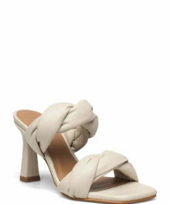 Flattered River Leather Heeled Sandals For Women Black