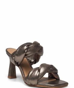 Flattered River Leather Heeled Sandals For Women Black 48 Flattered River Leather Heeled Sandals For Women Black -Heeled shoes Sales Store fla0416001 cmetallic