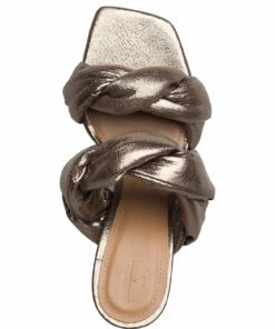 Flattered River Leather Heeled Sandals For Women Black 51 Flattered River Leather Heeled Sandals For Women Black -Heeled shoes Sales Store fla0416001 cmetallic 3