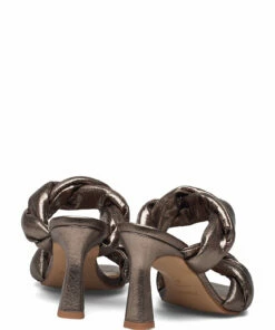 Flattered River Leather Heeled Sandals For Women Black 52 Flattered River Leather Heeled Sandals For Women Black -Heeled shoes Sales Store fla0416001 cmetallic 4