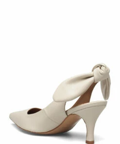 Flattered Franchesca Bow Leather Pumps For Women Creme -Heeled shoes Sales Store fla0420501 ccreme 2
