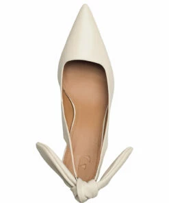 Flattered Franchesca Bow Leather Pumps For Women Creme -Heeled shoes Sales Store fla0420501 ccreme 3