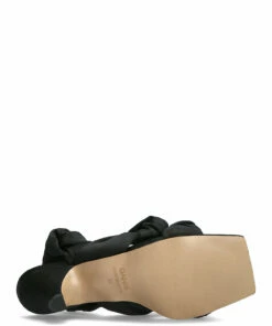 Ganni Recycled Satin Heeled Sandals For Women Black -Heeled shoes Sales Store gans1450 cblack 4