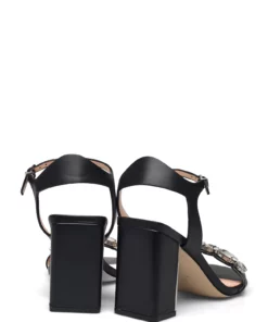 GUESS MALINY Heeled Sandals For Women Black -Heeled shoes Sales Store guefl6mlylea03 cblack vblack 4