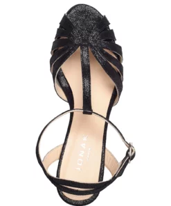 Jonak Paris 264-DOLIATE VELOURS LAMINE Heeled Sandals For Women Black -Heeled shoes Sales Store jon6000397 cblack 3