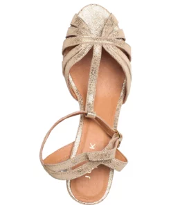 Jonak Paris 264-DOLIATE VELOURS LAMINE Heeled Sandals For Women Black -Heeled shoes Sales Store jon6000397 cgold 3