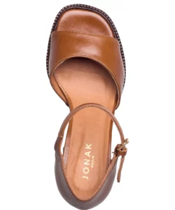 Jonak Paris 429-BEAUMARCHAIS CUIR VIEILLI Heeled Sandals For Women Whisky -Heeled shoes Sales Store jon7000203 cwhisky 3