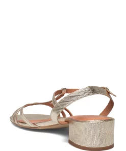 Jonak Paris 225-ADELMO REPTILE METALLISE Heeled Sandals For Women Gold -Heeled shoes Sales Store jon7000255 cgold 2