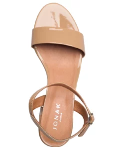 Jonak Paris 225-ANKER VERNIS Heeled Sandals For Women Black -Heeled shoes Sales Store jon7000256 clightbrown 3