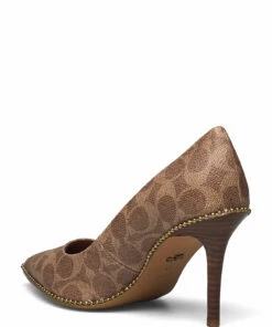 Coach WAVERLY BEADCHAIN PUMP Pumps For Women Beige -Heeled shoes Sales Store oacg4374 cbeige 2