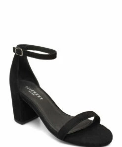 Pavement Gloria Heeled Sandals For Women Black Suede