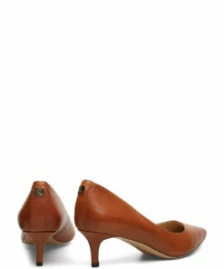 Lauren Ralph Lauren Adrienne Leather Pump Pumps For Women Deep Saddle Tan -Heeled shoes Sales Store raf802755525 cdeepsaddletan v10265282whv 4