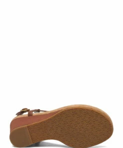 Lauren Ralph Lauren Jeannie Faux-Leather Sandal Wedge Heels For Women Deep Saddle Tan -Heeled shoes Sales Store raf802784574 cdeepsaddletan v10008832whv 4