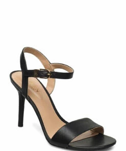 Lauren Ralph Lauren Gwen Leather Sandal Heeled Sandals For Women Black -Heeled shoes Sales Store raf802813904 cblack v10037672wah 1
