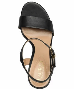 Lauren Ralph Lauren Gwen Leather Sandal Heeled Sandals For Women Black -Heeled shoes Sales Store raf802813904 cblack v10037672wah 3
